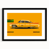 Abstract art print of colorful, textured sports cars on a large canvas, ideal for living room decor.