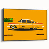 Black and white framed canvas of a vintage sports car in profile view, ideal for bedroom wall art.