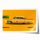 Extra large rolled print featuring a collection of sport cars in vibrant colors, ideal for art wall dining room.
