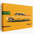 Side view of a red sports car on a stretched canvas, ideal for kitchen wall art.