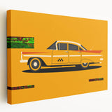 Side view of a red sports car on a stretched canvas, ideal for kitchen wall art.