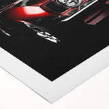 Art deco poster featuring a classic sports car in monochrome, printed on rolled canvas.