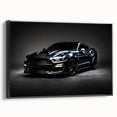 Black and white framed canvas featuring a side view of a vintage sports car, suitable for bedroom wall decor.