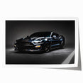 Rolled print of a sleek sports car in monochrome shades, ideal for art wall dining room.