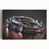 Black and white photo of a vintage sports car on stretched canvas, suited for kitchen wall art or bedroom ambiance.