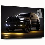 Side view of a red sports car, large abstract wall art on acrylic glass, suitable for bedroom or dining room decor.