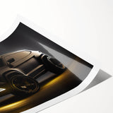 Extra large wall art featuring a collection of sports cars in vibrant colors on a rolled canvas.