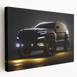 Side view of a red sports car on stretched canvas in a minimalist style, suited for kitchen wall art.