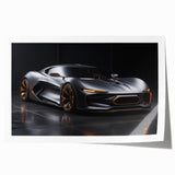 Extra large rolled print featuring a collection of sports cars in vibrant colors, ideal for art wall dining room.