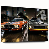 Side view of a sport car in grayscale on acrylic glass, suitable for bedroom or dining room decor.
