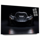 Side view of a sports car in monochrome, printed on acrylic glass.