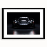 Abstract art print of colorful, textured sports cars on a large canvas, framed in black, ideal for living room decor.