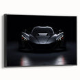 Black and white framed canvas of a vintage sports car in profile, ideal for bedroom wall art.