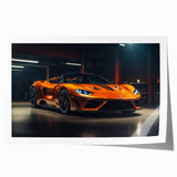 Extra large rolled print featuring a collection of sports cars in vibrant colors, ideal for art wall dining room.