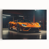 Black and white photo of sports cars in motion on stretched canvas, ideal for kitchen wall art.