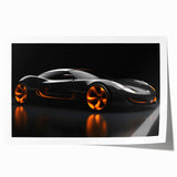 Extra large rolled print featuring a collection of sport cars in vibrant colors, ideal for art wall dining room.