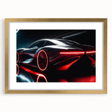 Extra large abstract art print of sports cars in textured gold tones on a framed canvas, ideal for living room decor.