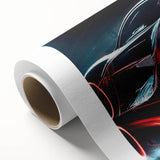 Art deco poster of vintage cars in soft pastel colors on rolled canvas, ideal for nursery wall art or dining room.