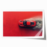 Extra large wall art featuring a collection of sports cars in vivid colors on a rolled print, suitable for dining room decor.