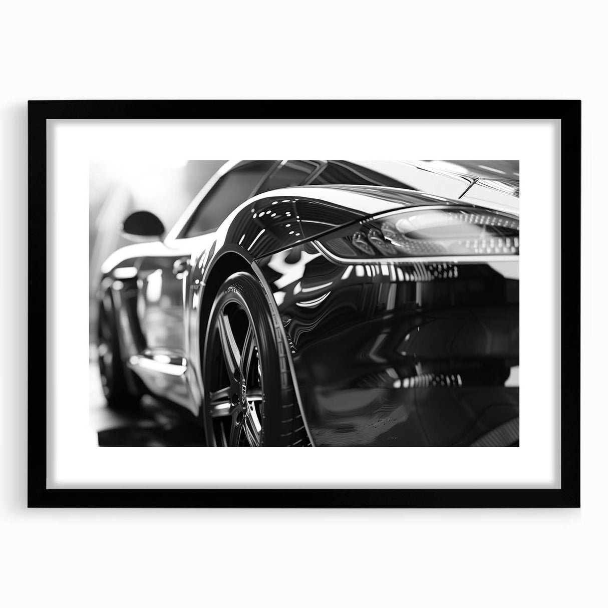 Abstract art print of colorful sports cars, in textured style on extra large canvas, ideal for living room decor.