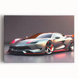 Black and white print of vintage sports cars on stretched canvas, suitable for kitchen wall art.