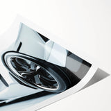 Extra large rolled print of a vibrant sports car, ideal for large living room wall art.