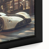 Extra large black wall art featuring a close-up of a sports car with colorful, textured details on framed canvas.
