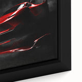 Extra large framed canvas featuring a close-up of a black sports car, accented with colorful, textured art.
