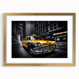 Extra large wall art featuring an abstract design of transportation vehicles in textured gold and black tones.