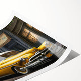 Extra large wall art featuring a line art design of flowers in black and white on a rolled print.