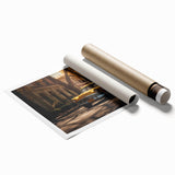 Extra large wall art depicting a vintage taxi in muted yellow and black, ideal for classy bathroom decor.