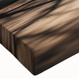 Large art of a black and white taxi in an urban landscape, printed on stretched canvas, suitable for bedroom wall decor.