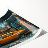 Extra large wall art featuring a line art design of flowers in monochrome, printed on rolled canvas.