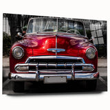 Side view of a vintage car in sepia tones on acrylic glass, suitable for bedroom or dining room decor.