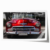 Vintage car print in sepia tones on rolled canvas, suitable for art wall dining room or classy bathroom wall art.