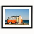 Abstract art print featuring a colorful, textured caravan design on extra large framed canvas, ideal for living room decor.