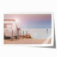 Extra large rolled print featuring a caravan in pastel shades, ideal for art wall dining room.