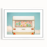 Extra large abstract art print with textured design in neutral tones, framed with a white mat, ideal for living room decor.