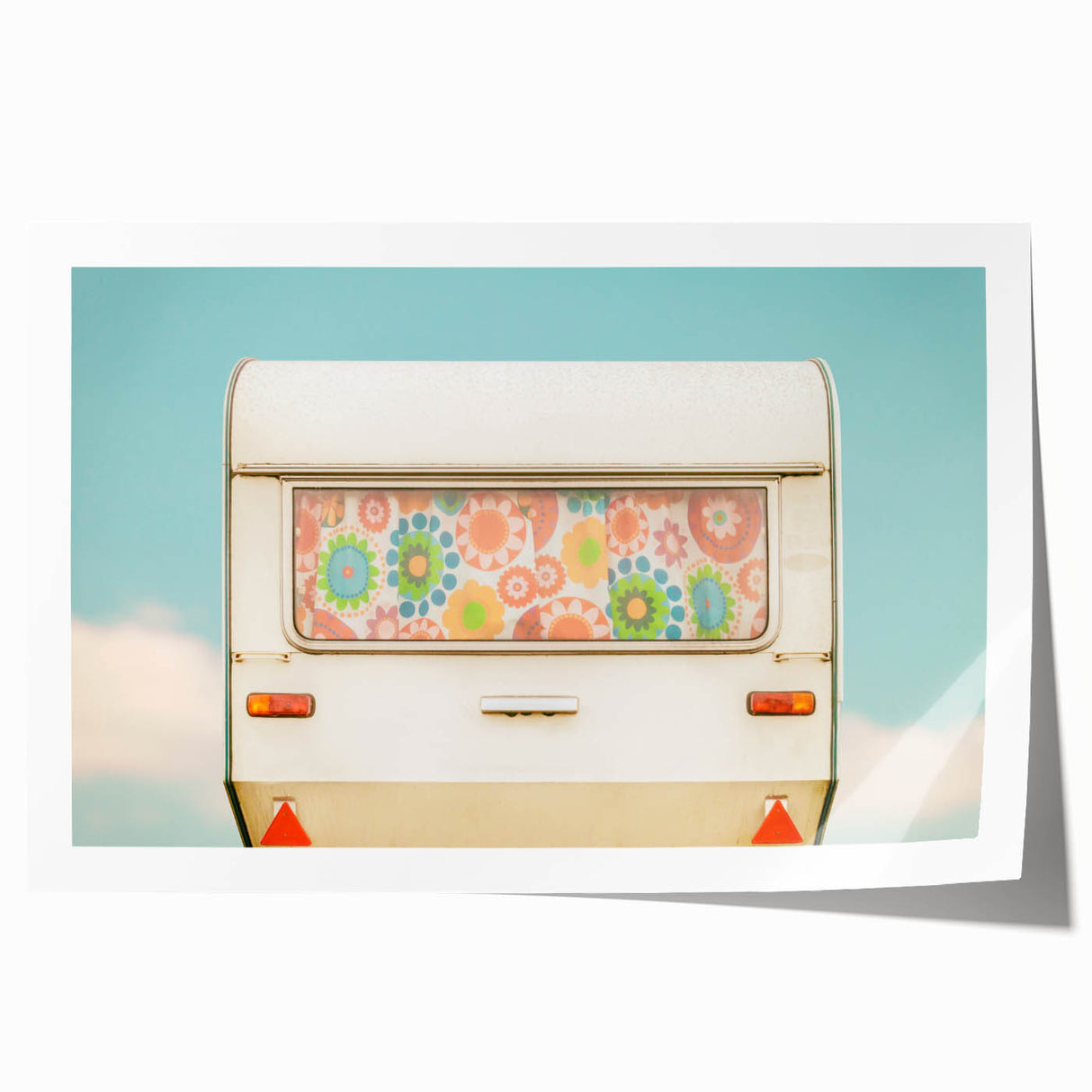 Extra large rolled print featuring a caravan scene in muted earth tones, ideal for art wall dining room.