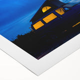 Art deco poster of a vintage caravan in muted beige and brown, printed on rolled canvas, suitable for dining room decor.