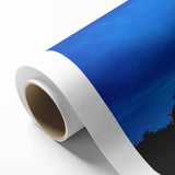 Art deco style caravan illustration in soft pastel colors on rolled canvas, ideal for nursery wall art.