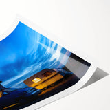 Extra large wall art featuring line art flowers on a rolled print, set in muted earth tones.