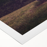 Art deco poster featuring a 1930s style caravan in muted earth tones on rolled canvas, suitable for dining room decor.