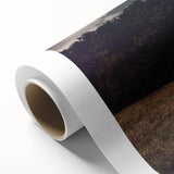 Art deco style poster featuring a colorful caravan, printed on rolled canvas, ideal for nursery wall art.