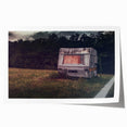 Rolled print of a vintage caravan in muted earth tones, suitable as art wall dining room decor.