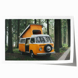 Extra large rolled print featuring a caravan in soft pastel shades, ideal for art wall dining room.