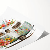 Extra large wall art featuring line art flowers in muted tones on a rolled print, suitable for large living room decor.