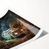 Extra large wall art featuring line art flowers in monochrome, ideal for large living room decor, on rolled print format.