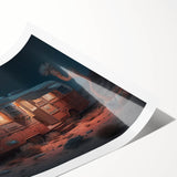 Extra large rolled print featuring line art flowers in muted earth tones, ideal for large living room wall art.