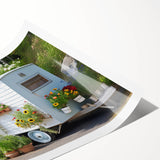 Extra large wall art featuring line art flowers in muted earth tones on a rolled canvas, ideal for large living room decor.